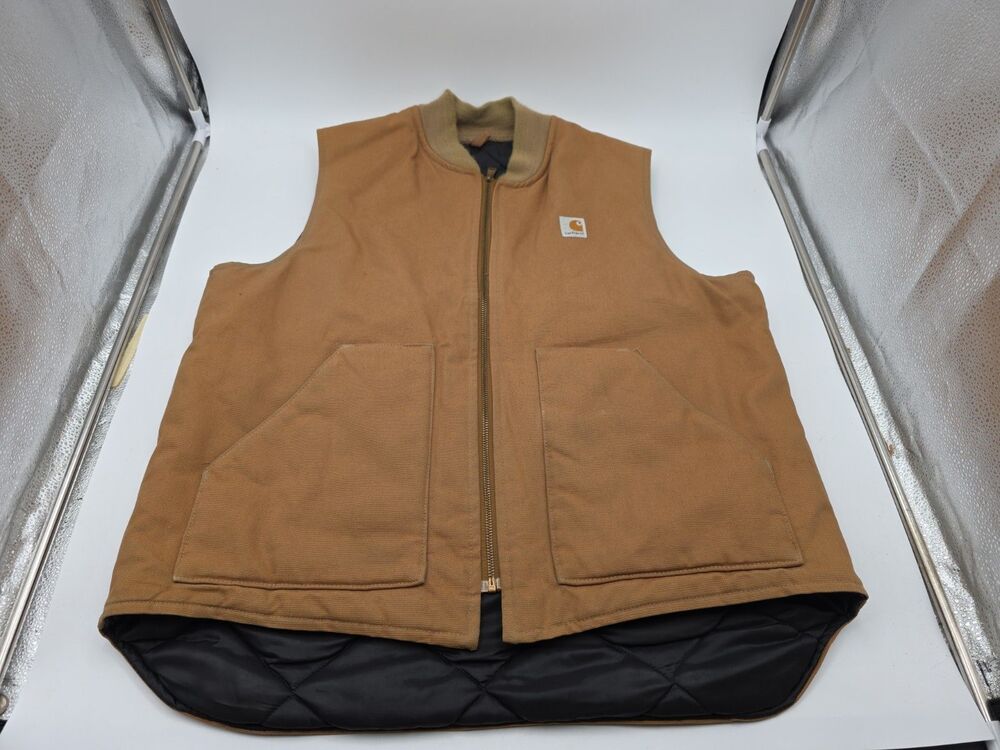 Carhartt Duck Men's Quilted Vest Size XLT Carhartt Brown Tall
